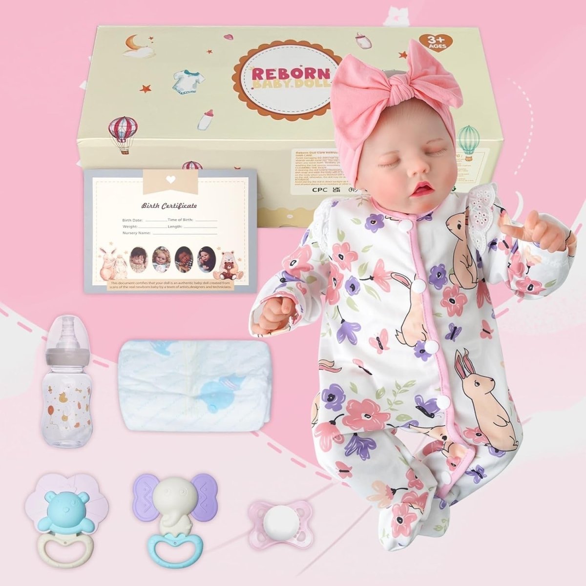 17 Inch Sleeping Reborn Baby Doll Soft Cloth Body Handmade Gift - Kwikley