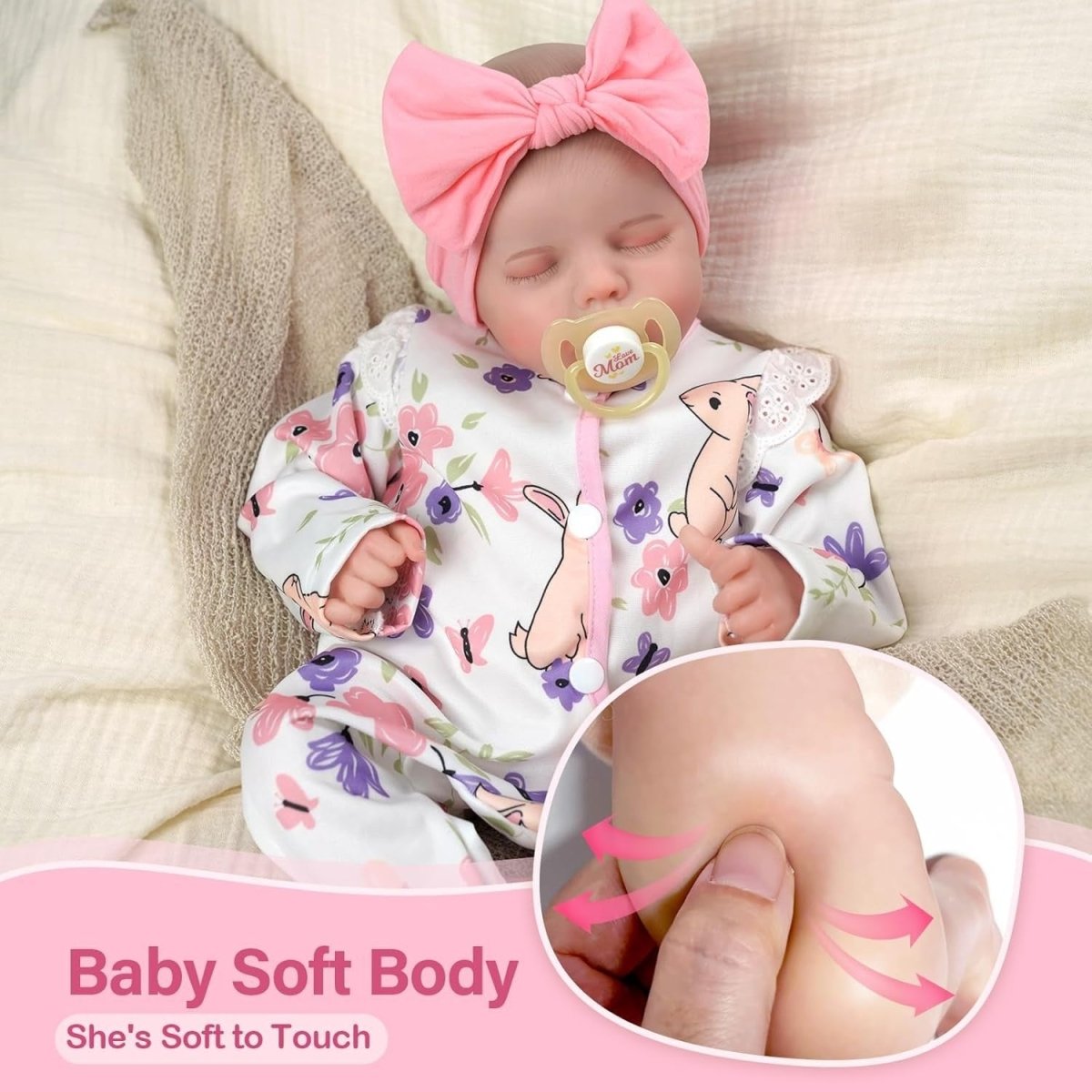 17 Inch Sleeping Reborn Baby Doll Soft Cloth Body Handmade Gift - Kwikley