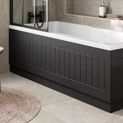1700mm Black Gloss MDF Front Bath Panel Tongue & Groove with Adjustable Plinth - Kwikley