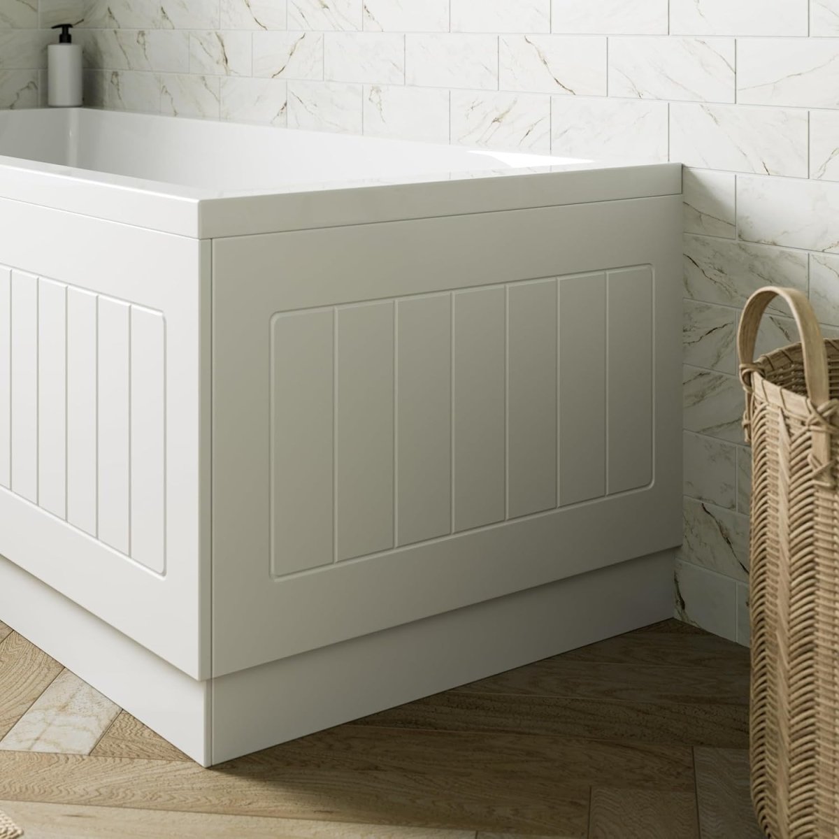 1700mm Side & 700mm End White MDF Bath Panels with Adjustable Plinth - Kwikley