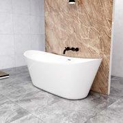 1700x720mm Modern Freestanding Double Ended Bath Tub Gloss Acrylic Spa - Kwikley