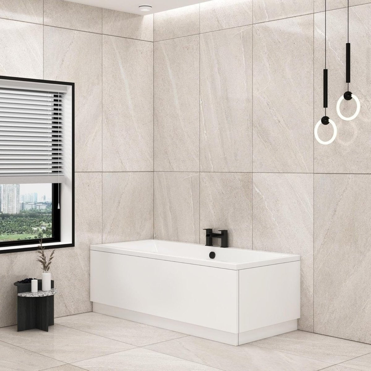 1700x750mm Designer Double Ended Acrylic Bath Tub White Soaking Spa - Kwikley