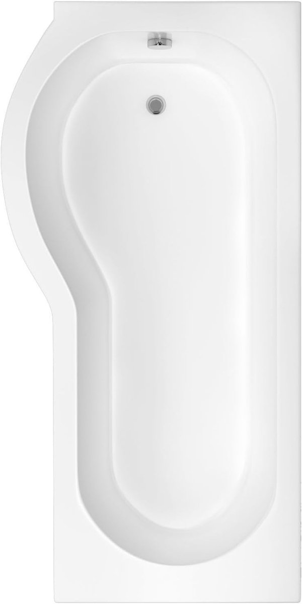 1700x850mm Left Hand P - Shaped Acrylic Shower Bath with 6mm Glass Screen - Kwikley