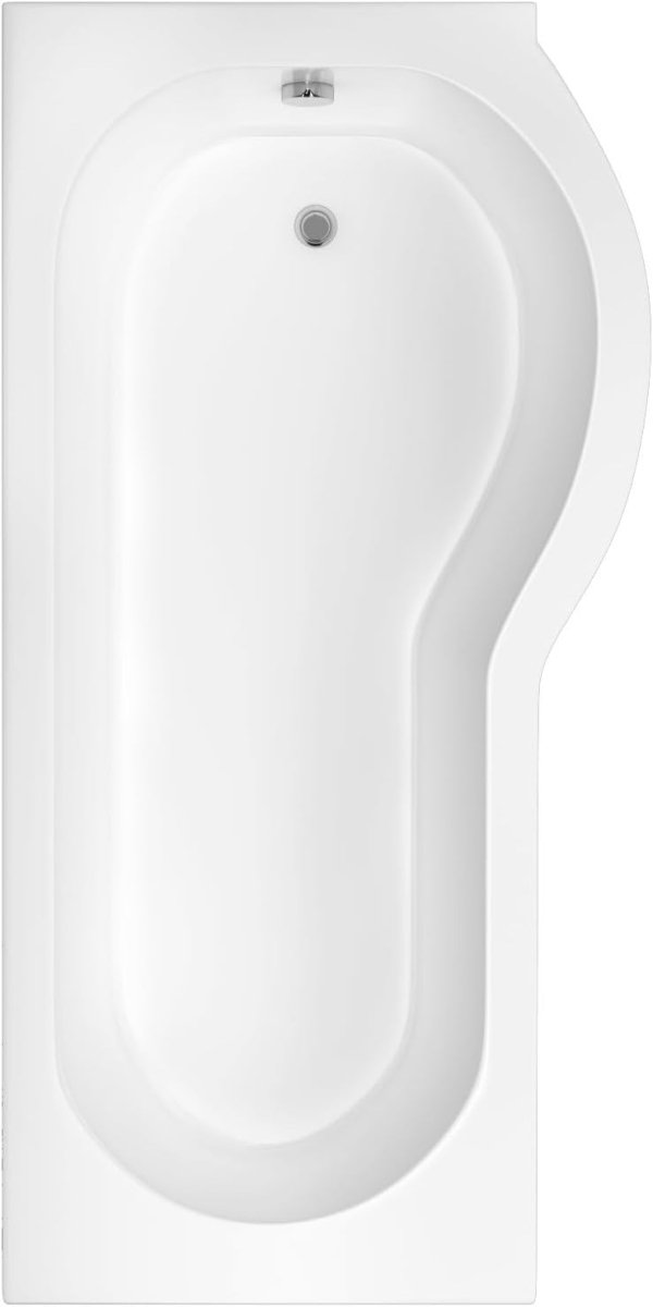 1700x850mm Right Hand P - Shaped Acrylic Shower Bath with Panels & Glass Screen - Kwikley