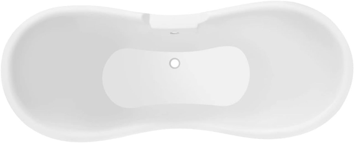 1750x750mm Double Ended Traditional Freestanding Bath White Acrylic Chrome Feet - Kwikley