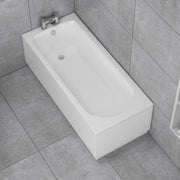 1800x800mm Designer Single Ended Acrylic Bath Tub White Curved Soaking Spa - Kwikley