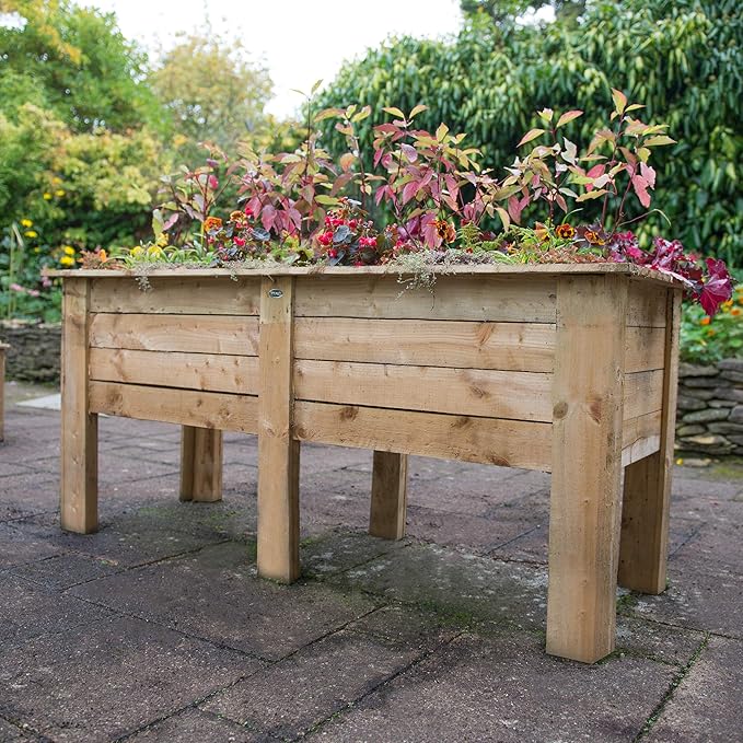 180cm Deep Root Wooden Planter Large Garden Bed 350L - Kwikley