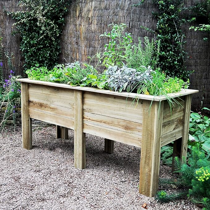 180cm Deep Root Wooden Planter Large Garden Bed 350L - Kwikley