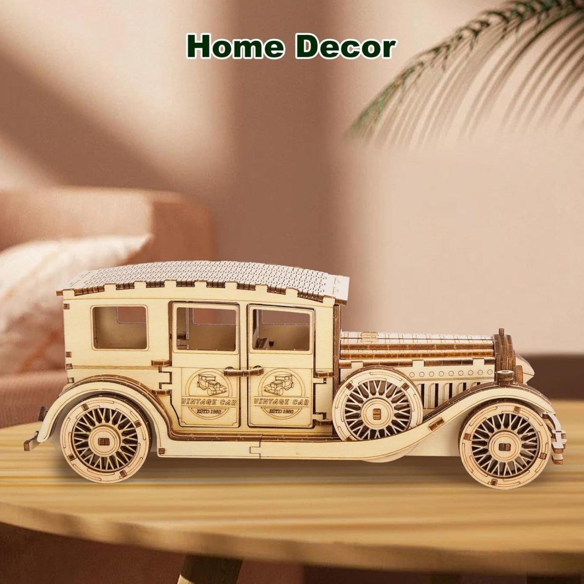 187pc Vintage Car 3D Wooden Puzzle DIY Mechanical Model Kit Build - Kwikley