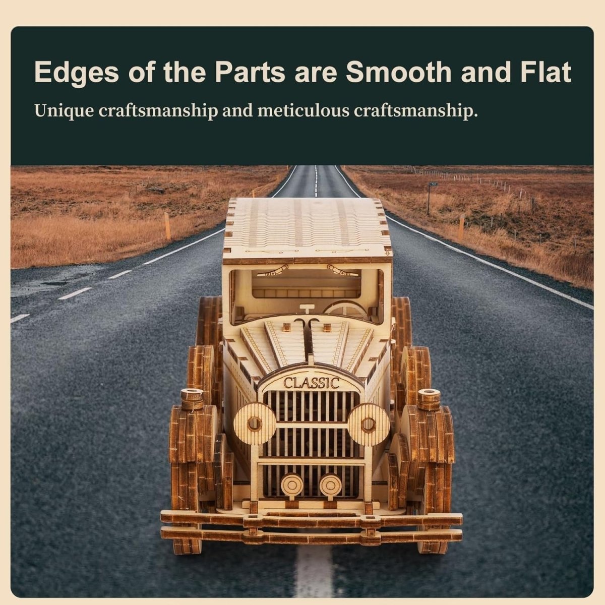 187pc Vintage Car 3D Wooden Puzzle DIY Mechanical Model Kit Build - Kwikley