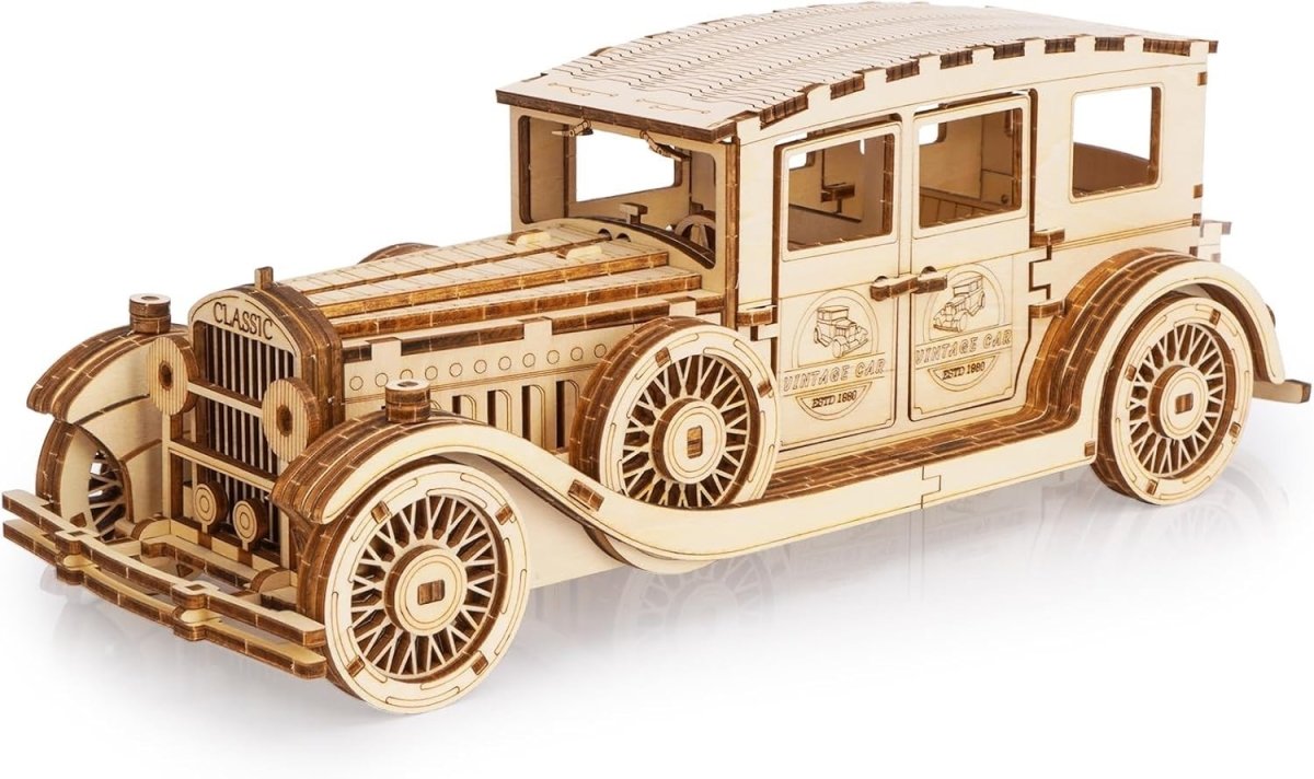 187pc Vintage Car 3D Wooden Puzzle DIY Mechanical Model Kit Build - Kwikley