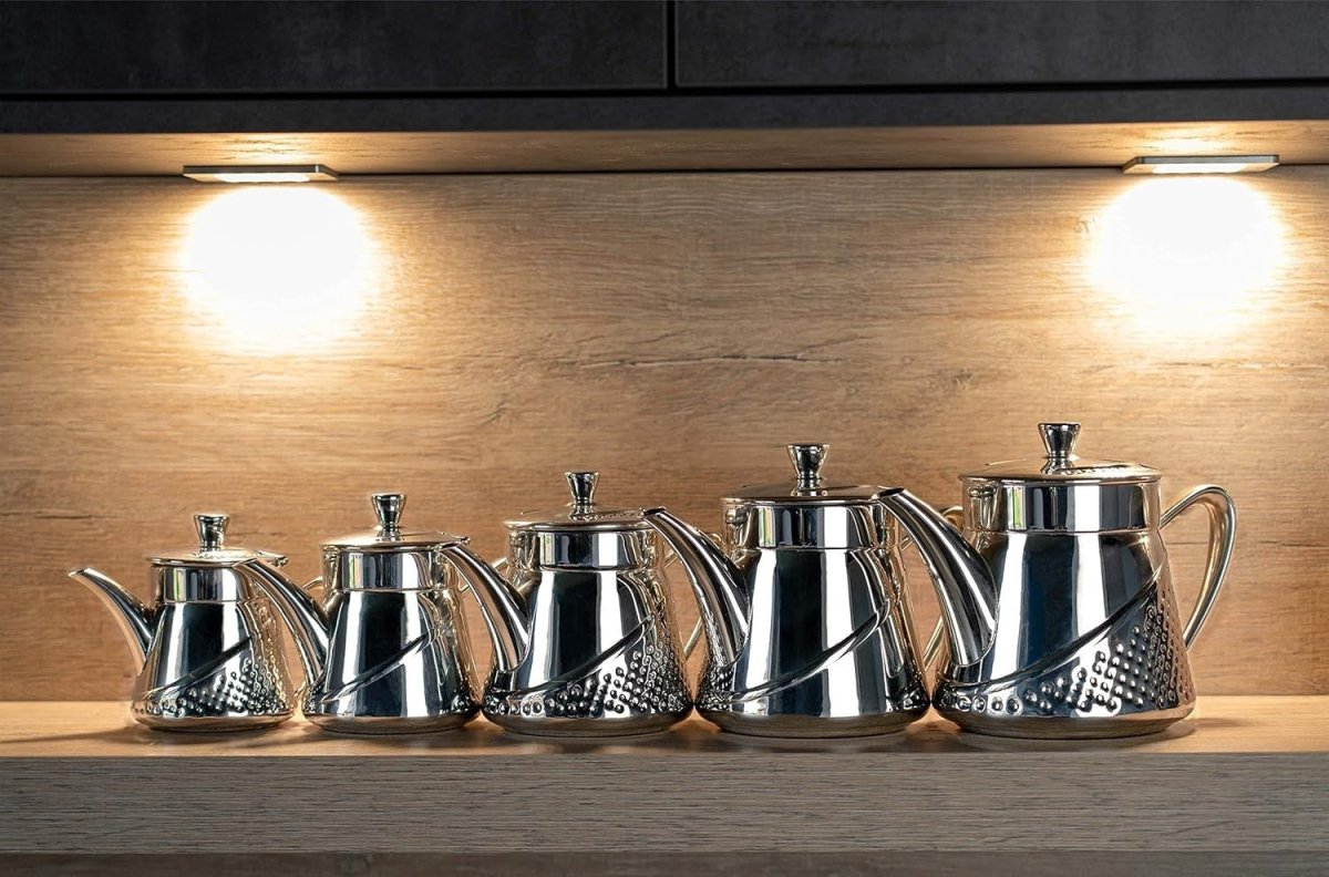 18oz Stainless Steel Teapot Non Drip Tea Pot Silver Cool Touch Handle - Kwikley