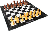 19" Leather Roll-Up Tournament Chess Set | Wooden Staunton Pieces | Travel Board