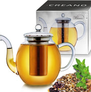 1L Borosilicate Glass Teapot with Stainless Steel Filter Anti Drip - Kwikley