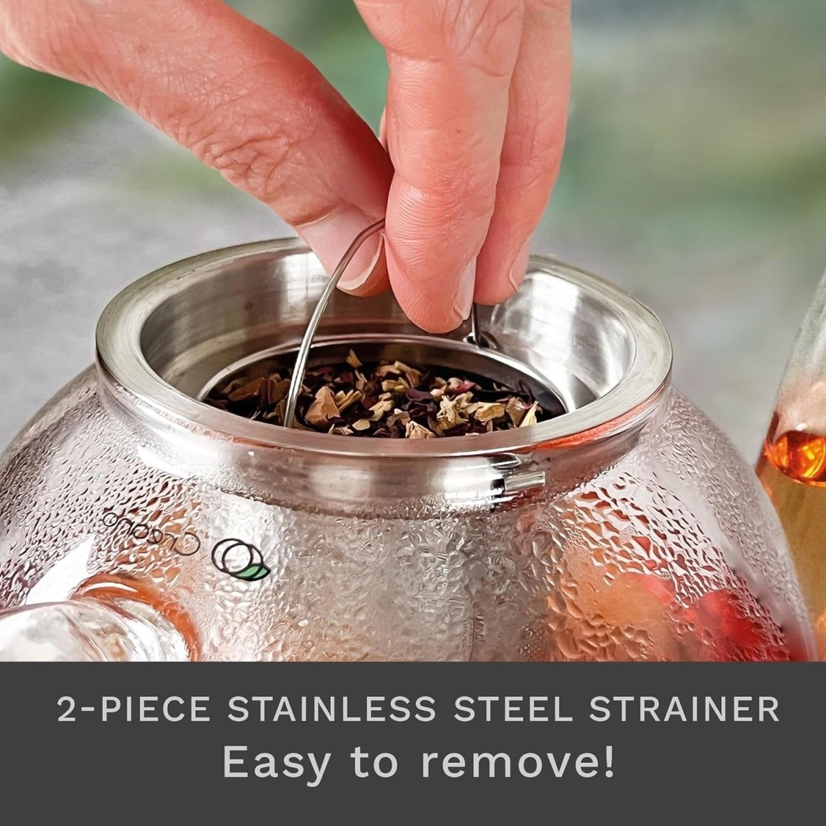 1L Borosilicate Glass Teapot with Stainless Steel Filter Anti Drip - Kwikley