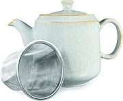 1L Ceramic Teapot with Infuser Duck Egg Blue Loose Leaf Tea Pot - Kwikley