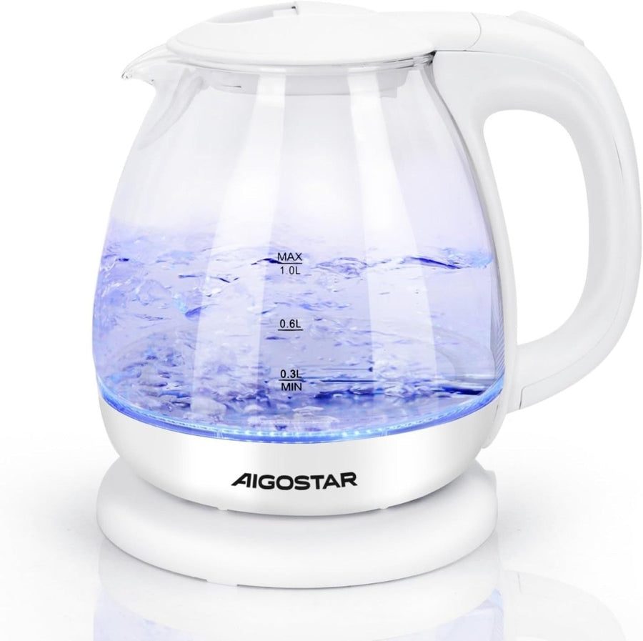 1L Glass Electric Kettle Fast Boil Cordless Auto Shut - Off Water Boiler - Kwikley