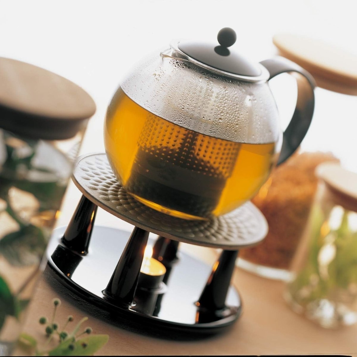1L Glass Tea Press Teapot with Infuser Plunger Loose Leaf Tea Maker - Kwikley