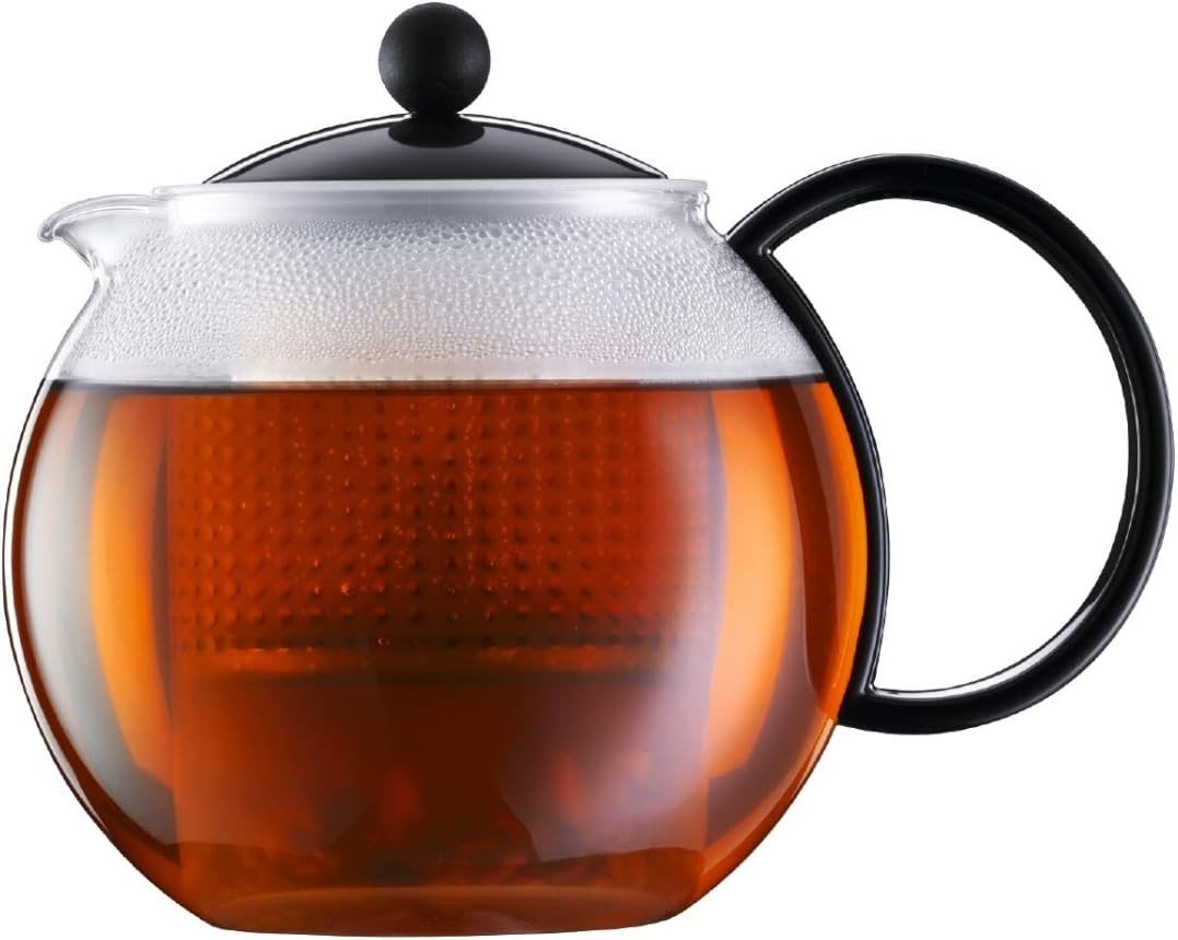 1L Glass Tea Press Teapot with Infuser Plunger Loose Leaf Tea Maker - Kwikley