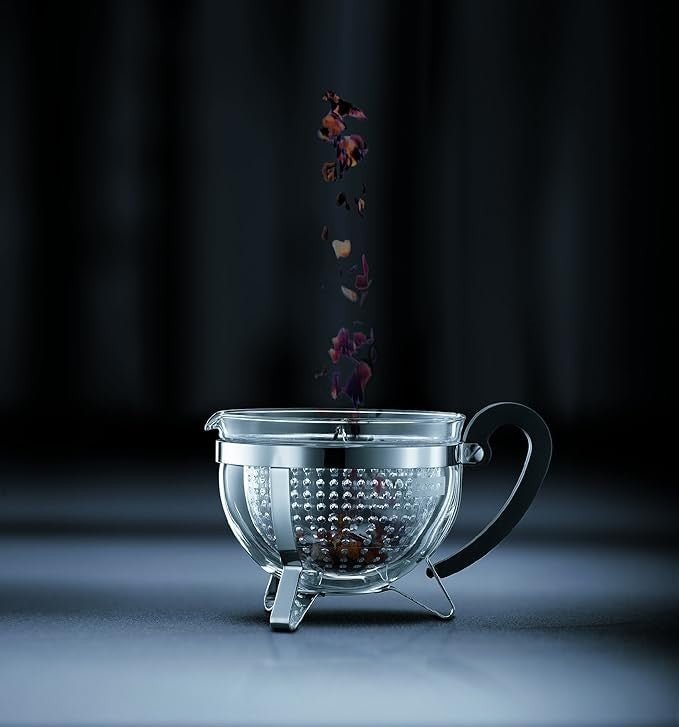 1L Glass Teapot Heat Resistant Borosilicate Tea Pot Filter Lid White - Kwikley