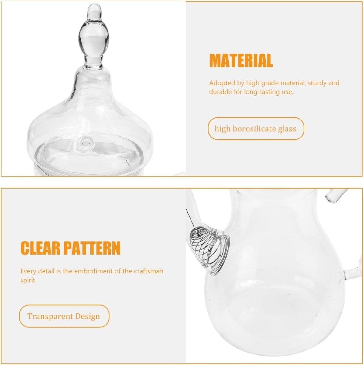 1L Glass Teapot with Built In Infuser Heat Resistant Herbal Tea Maker - Kwikley