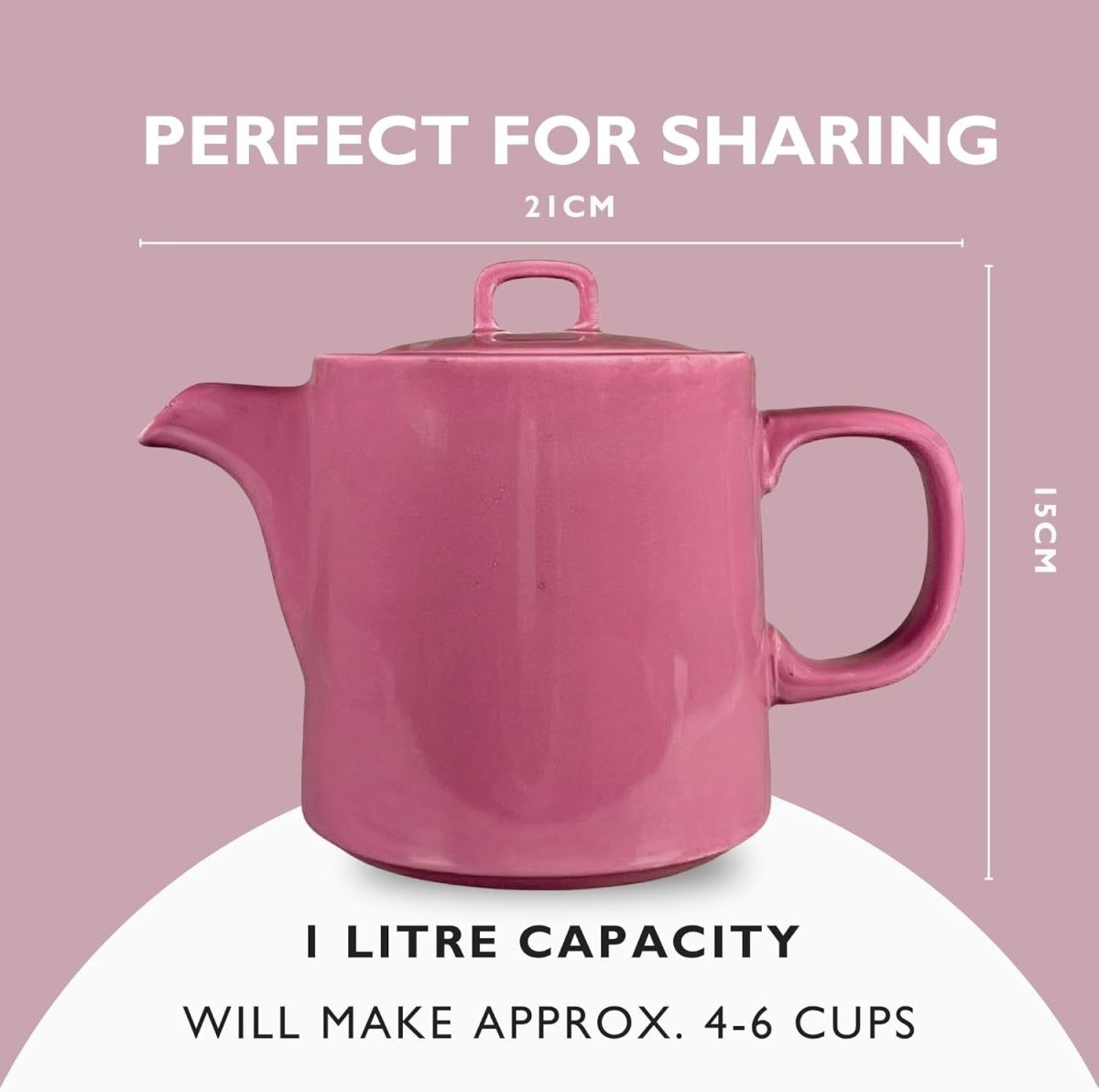 1L Pink Ceramic Teapot with Infuser Nordic Loose Leaf Tea Pot Strainer - Kwikley