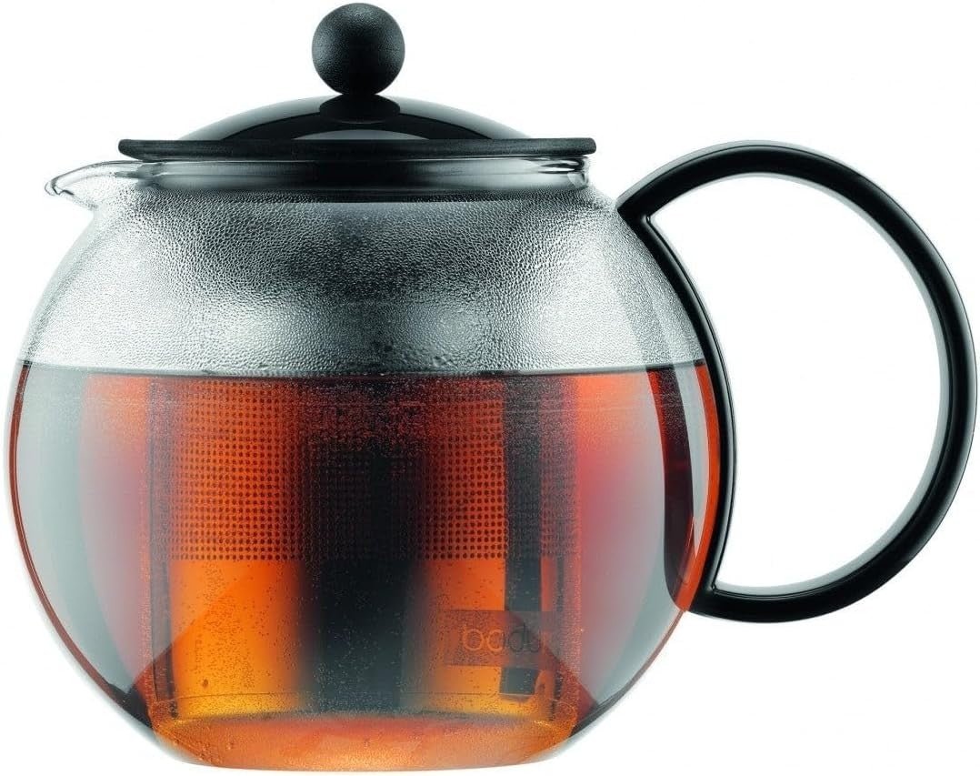 1L Tea Press Teapot Glass Tea Maker with Plunger Loose Leaf Brewer - Kwikley