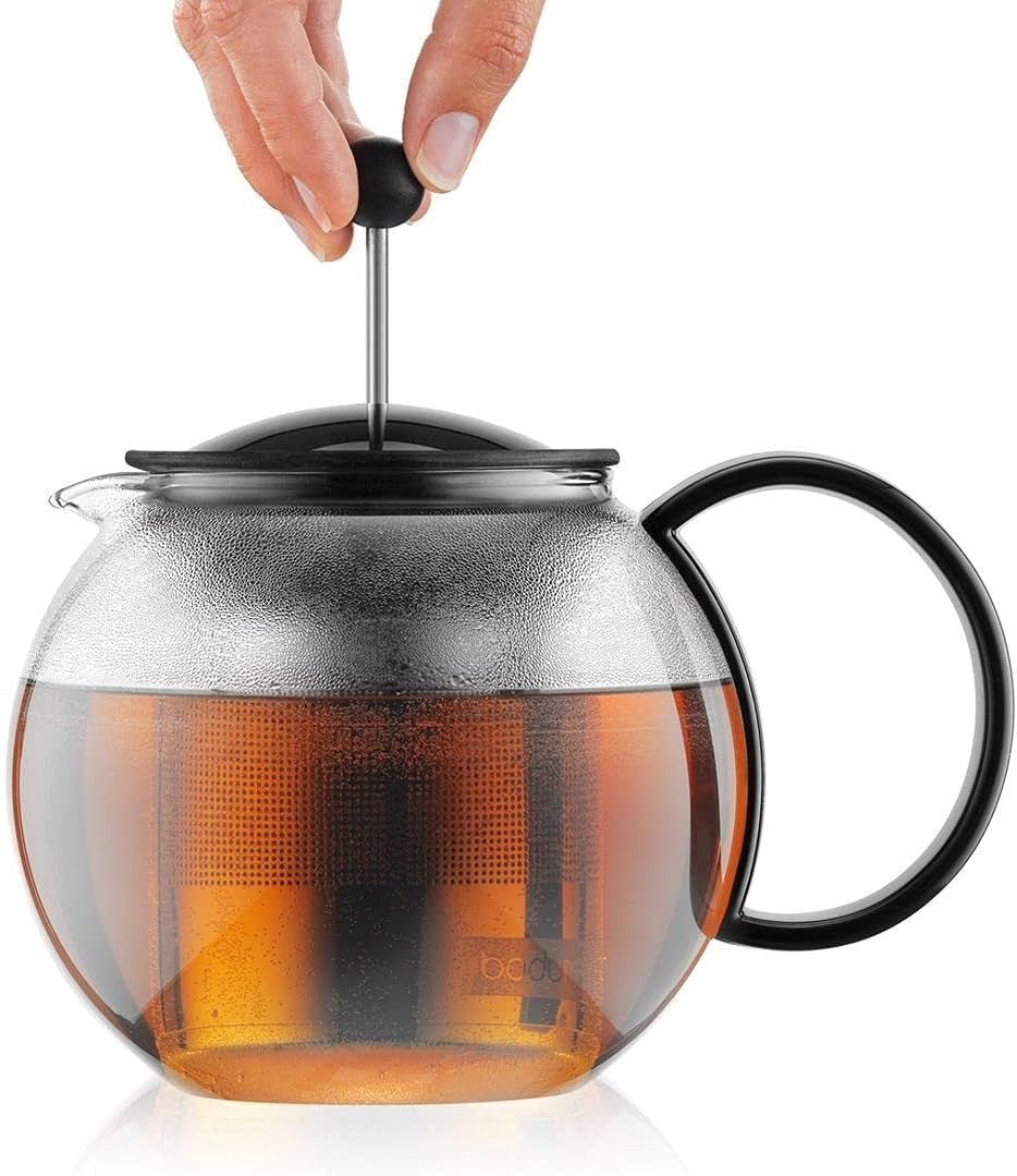 1L Tea Press Teapot Glass Tea Maker with Plunger Loose Leaf Brewer - Kwikley