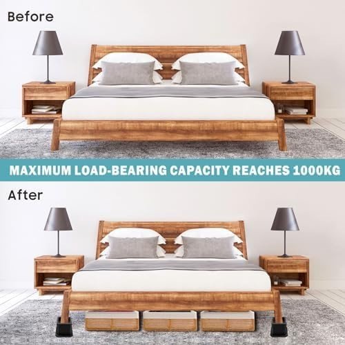 2 - 3 Inch Stackable Bed & Furniture Risers Anti - Slip Chair Sofa Table Set of 4 - Kwikley