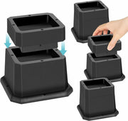 2 - 3 Inch Stackable Bed & Furniture Risers Anti - Slip Chair Sofa Table Set of 4 - Kwikley