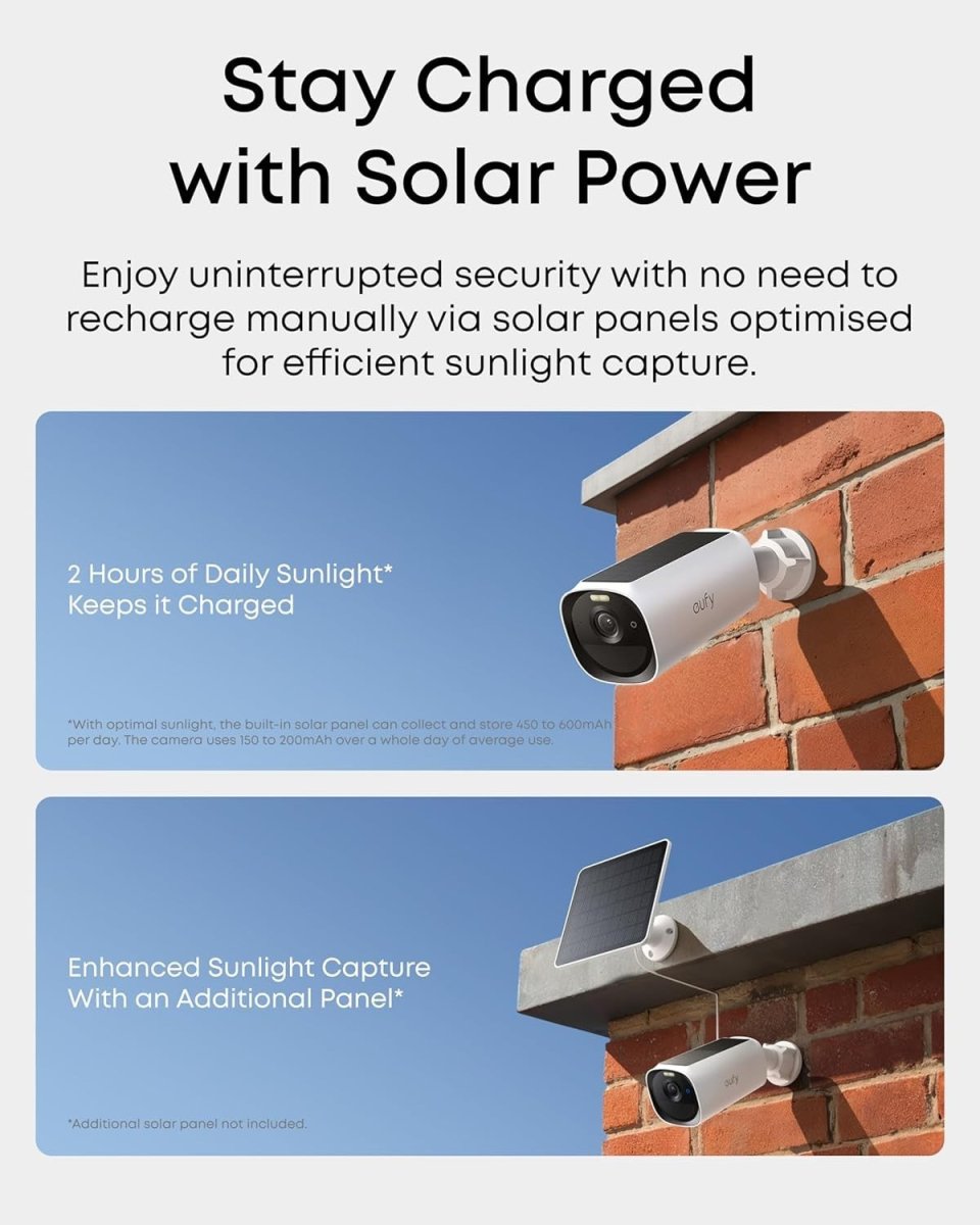2 Cam 2K Solar Security Camera Kit AI Recognition 16TB Storage - Kwikley