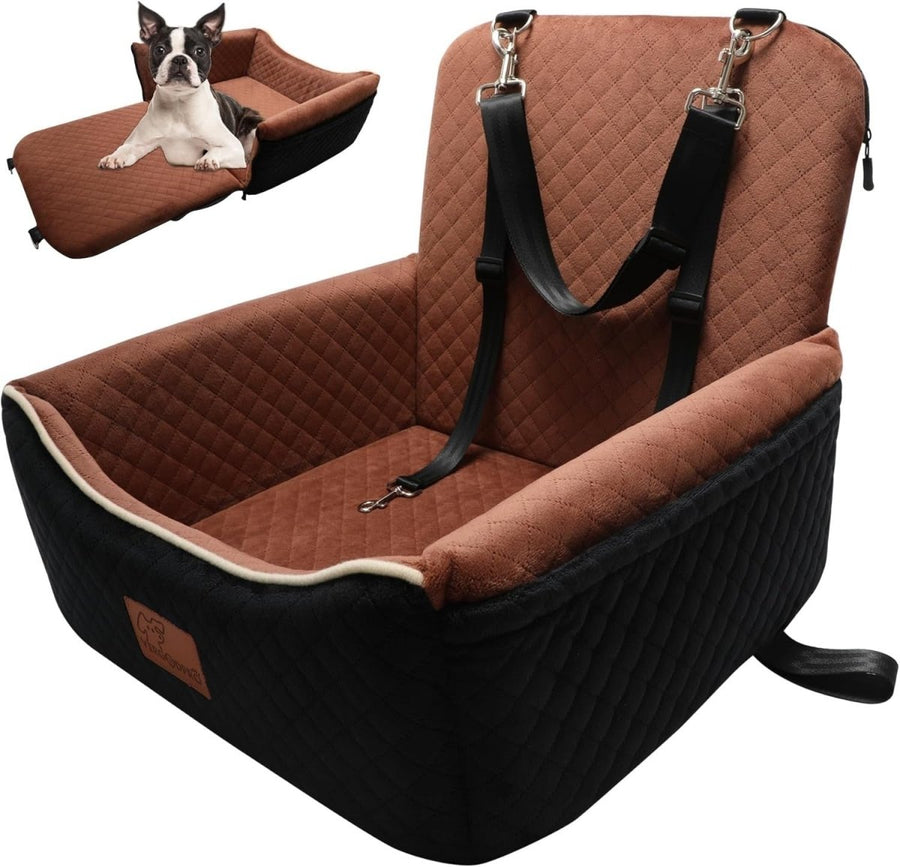2 in 1 Dog Car Seat Booster Bed Travel Cushion Small Dogs 35lb - Kwikley