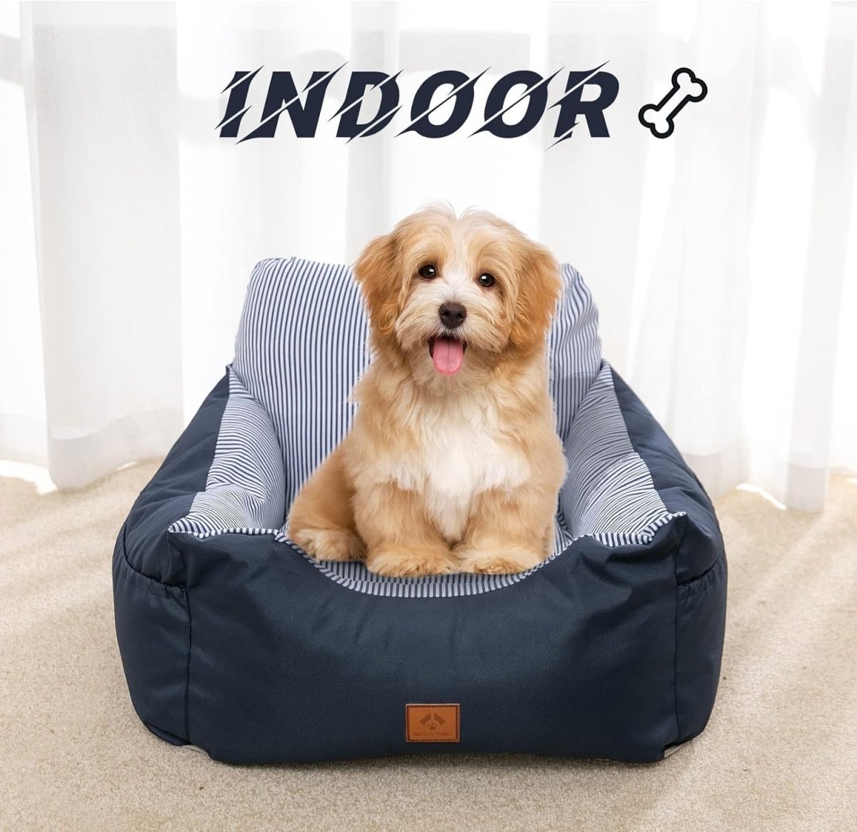 2 in 1 Dog Car Seat Booster Bed Washable Pet Travel Carrier 55x50cm - Kwikley