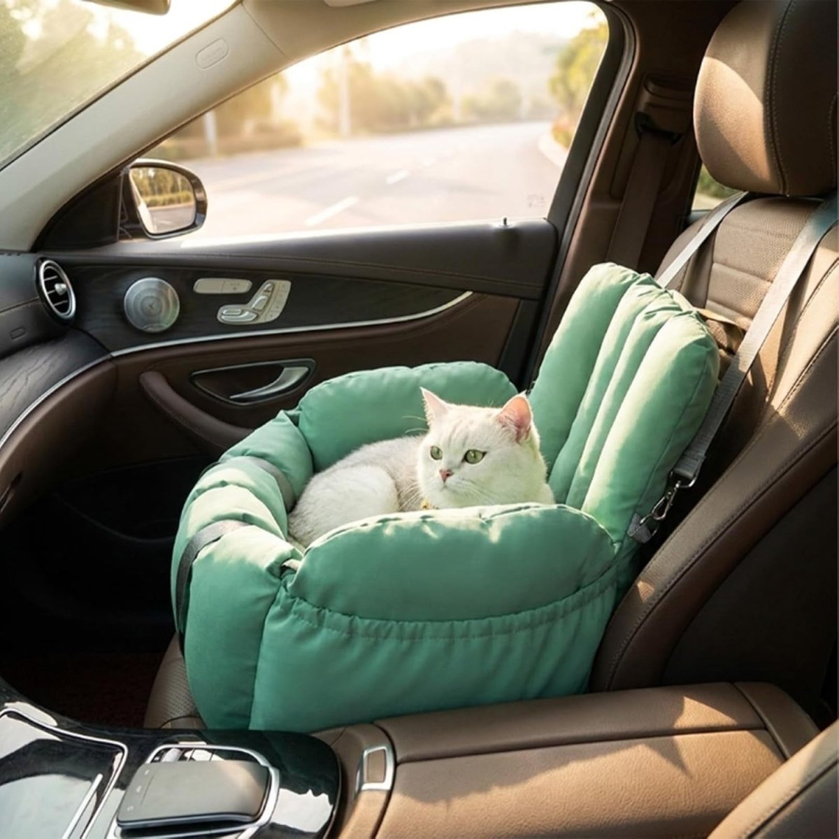 2 in 1 Dog Cat Car Seat Carrier Bed Travel Bag Safety Leash Portable - Kwikley