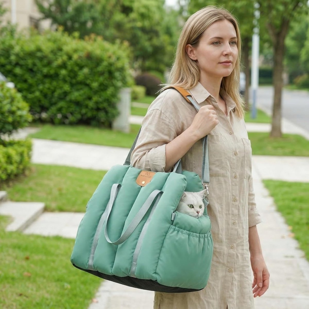 2 in 1 Dog Cat Car Seat Carrier Bed Travel Bag Safety Leash Portable - Kwikley