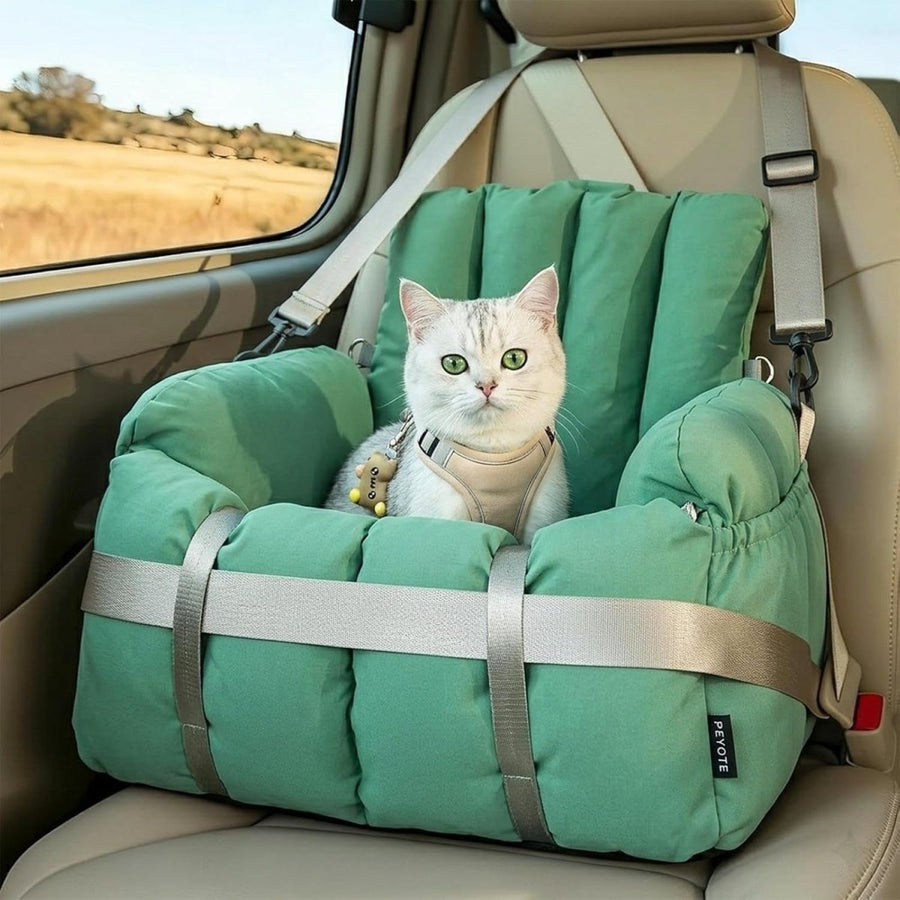 2 in 1 Dog Cat Car Seat Carrier Bed Travel Bag Safety Leash Portable - Kwikley