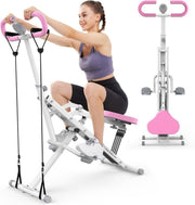 2 in 1 Foldable Squat Row Trainer w Resistance Bands Full Body Home - Kwikley