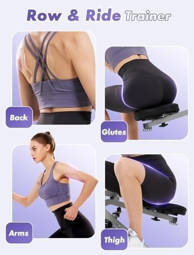 2 in 1 Foldable Squat Rowing Press Machine w Resistance Bands Home - Kwikley