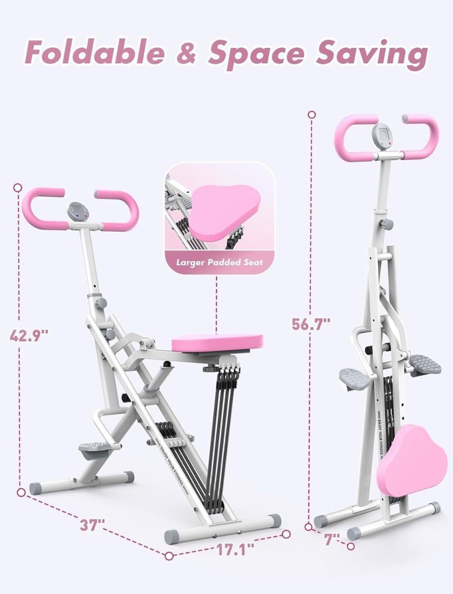 2 in 1 Foldable Squat Trainer w Resistance Bands 330LB Home Gym - Kwikley
