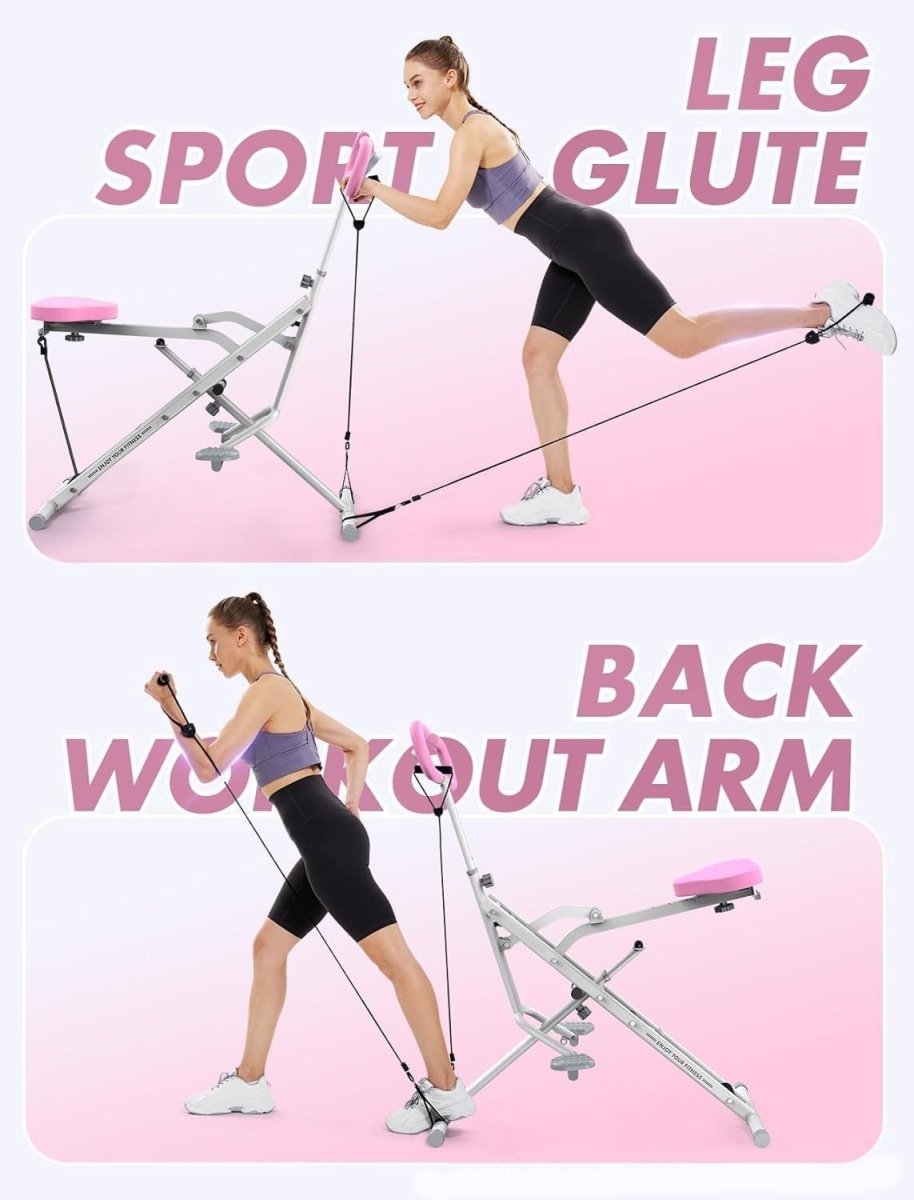 2 in 1 Foldable Squat Trainer w Resistance Bands 330LB Home Gym - Kwikley