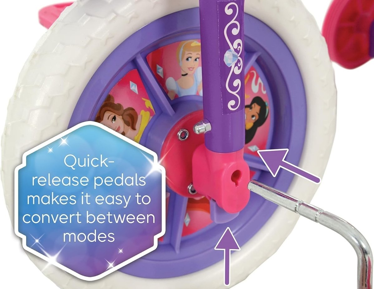 2 in 1 Kids Bike Balance Bike Pedal Bicycle Stabilisers 10" Pink - Kwikley
