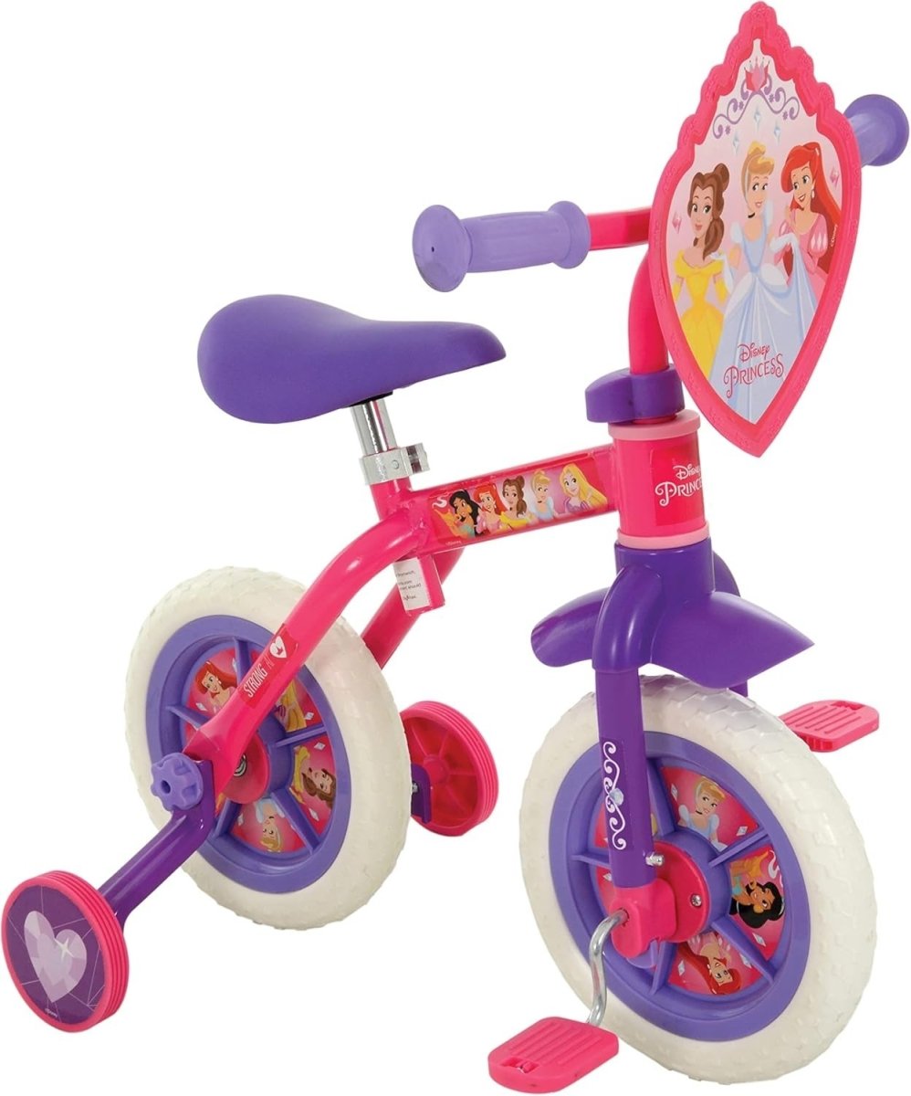 2 in 1 Kids Bike Balance Bike Pedal Bicycle Stabilisers 10" Pink - Kwikley