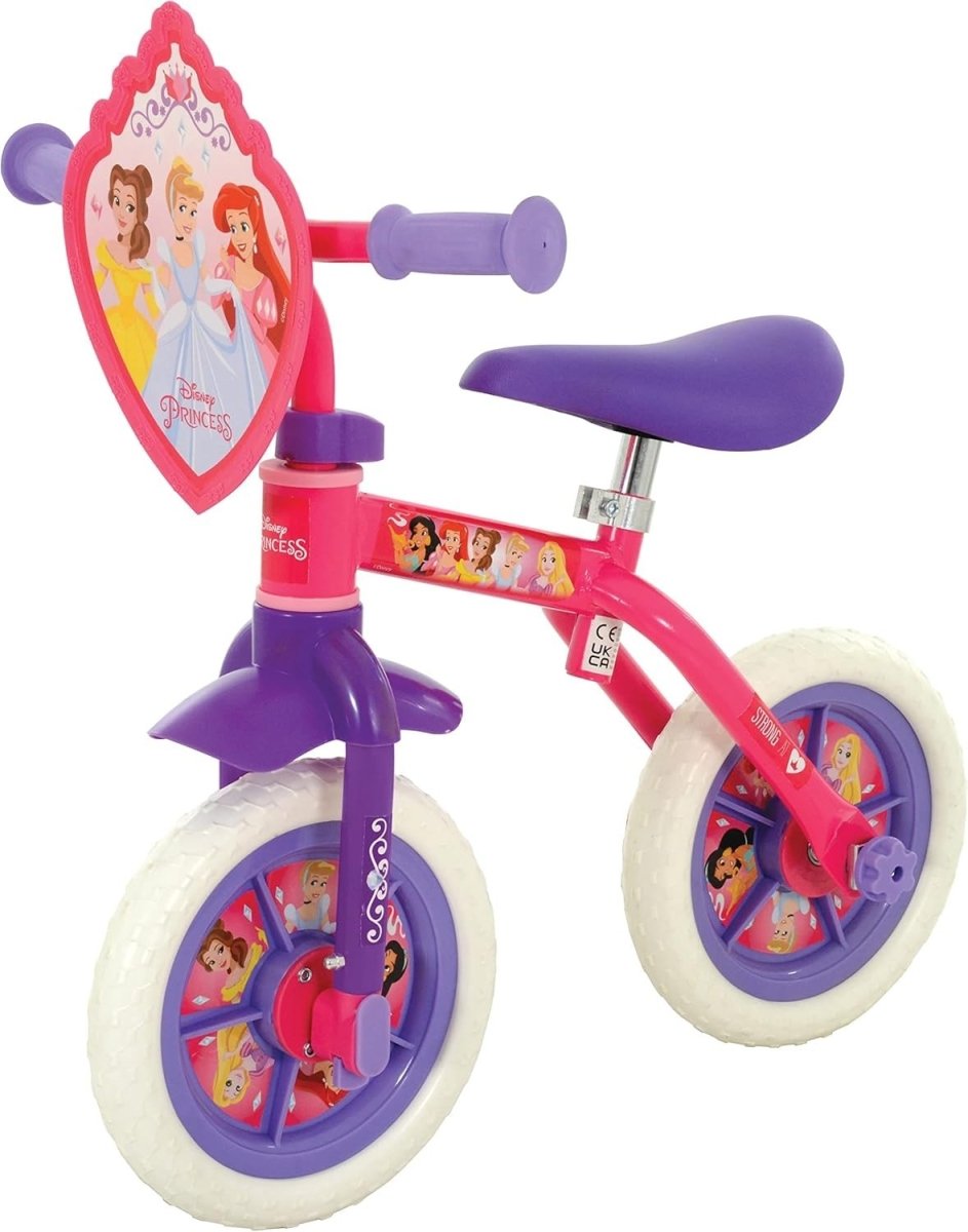 2 in 1 Kids Bike Balance Bike Pedal Bicycle Stabilisers 10" Pink - Kwikley