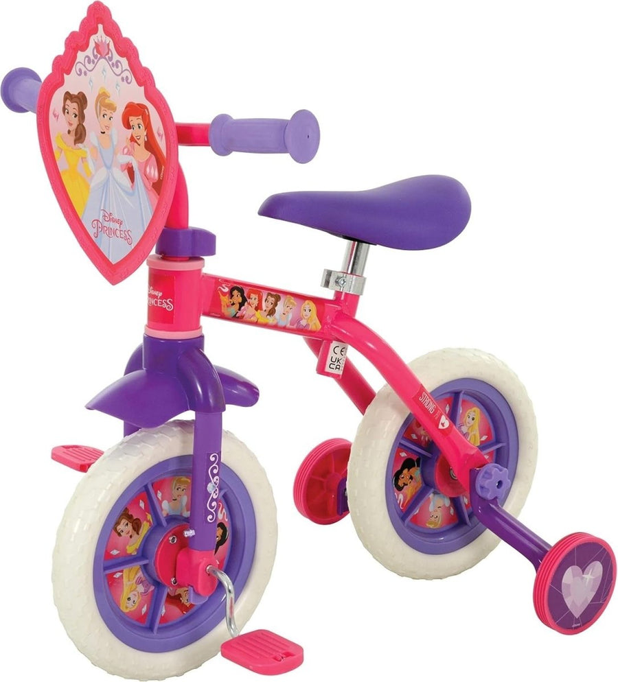 2 in 1 Kids Bike Balance Bike Pedal Bicycle Stabilisers 10" Pink - Kwikley