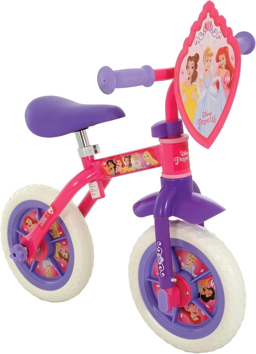 2 in 1 Kids Bike Balance Bike Pedal Bicycle Stabilisers 10" Pink - Kwikley