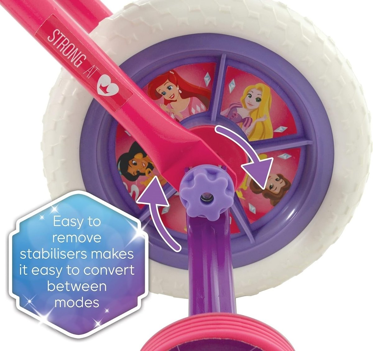 2 in 1 Kids Bike Balance Bike Pedal Bicycle Stabilisers 10" Pink - Kwikley