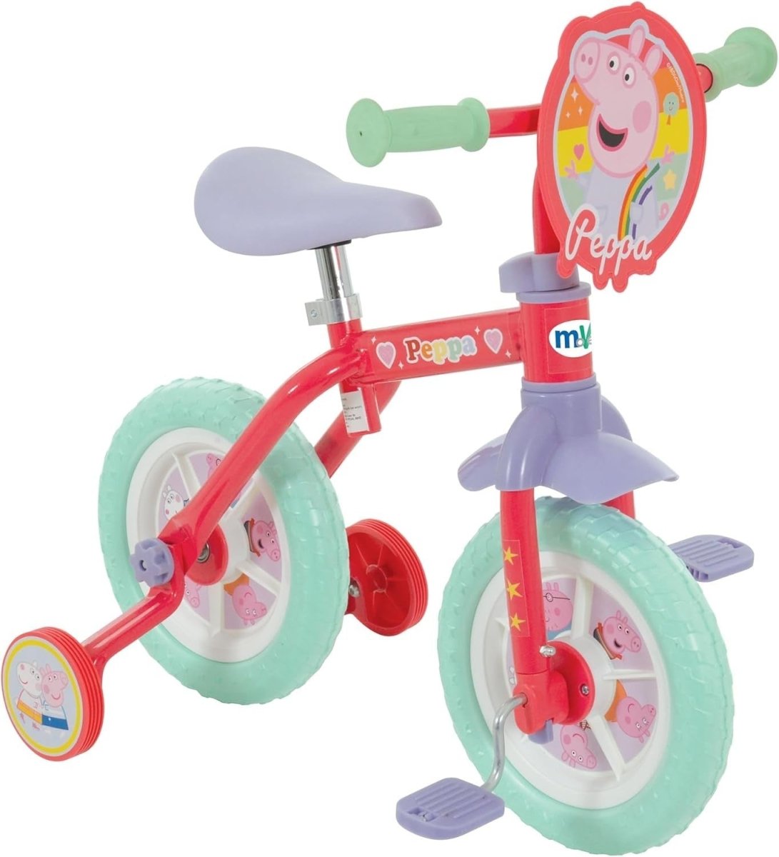 2 In 1 Kids Training Bike Balance Bike Pedals Stabilisers 10 Inch - Kwikley