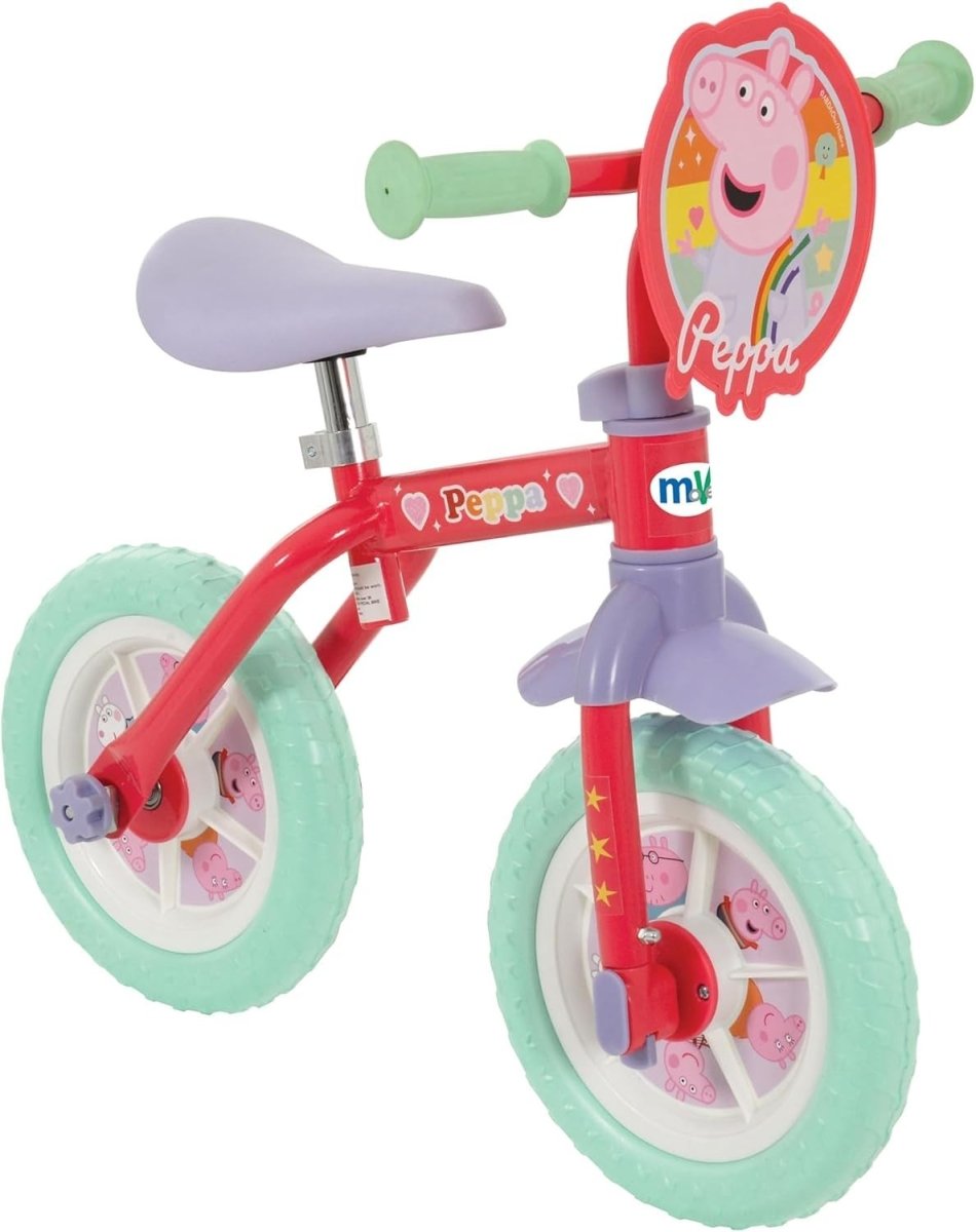 2 In 1 Kids Training Bike Balance Bike Pedals Stabilisers 10 Inch - Kwikley