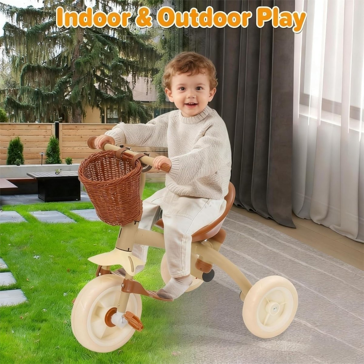 2 in 1 Kids Tricycle Push Trike Balance Bike w Parent Handle Green - Kwikley