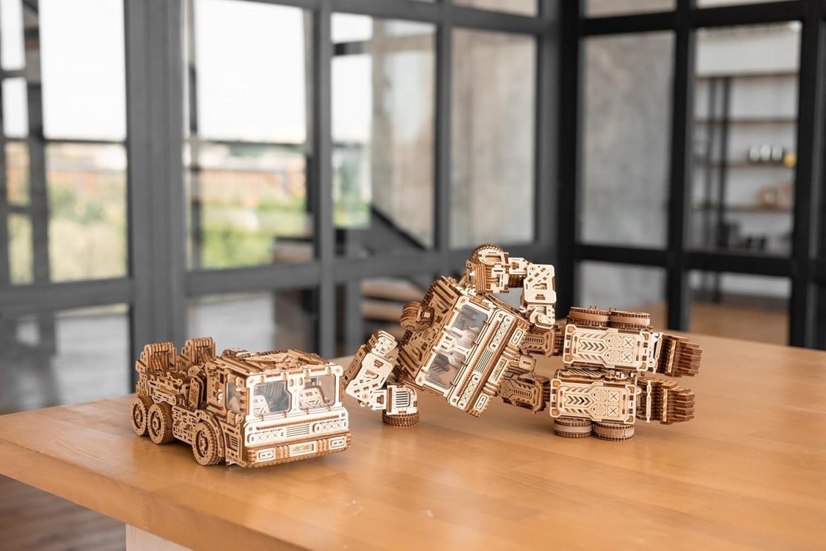 2-in-1 Robot Truck 3D Wooden Puzzle 1212PCS Mechanical Model Kit DIY - Kwikley
